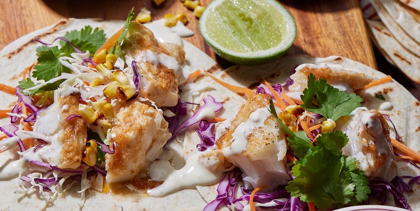 Fish tacos with coleslaw