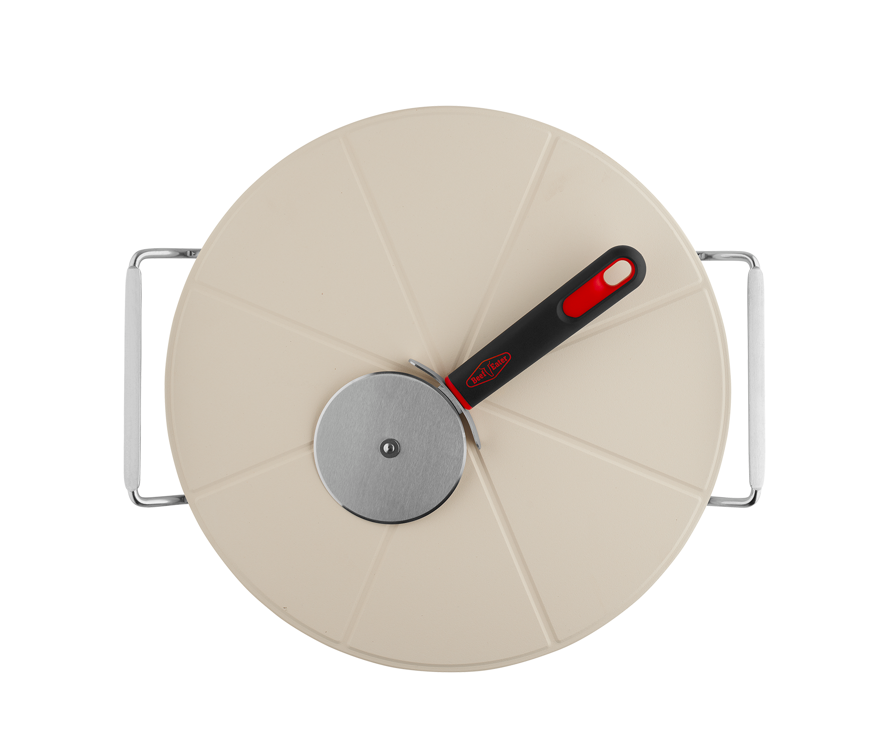 Have fun creating your own gourmet BBQ pizza with this pizza stone, paddle and wheel