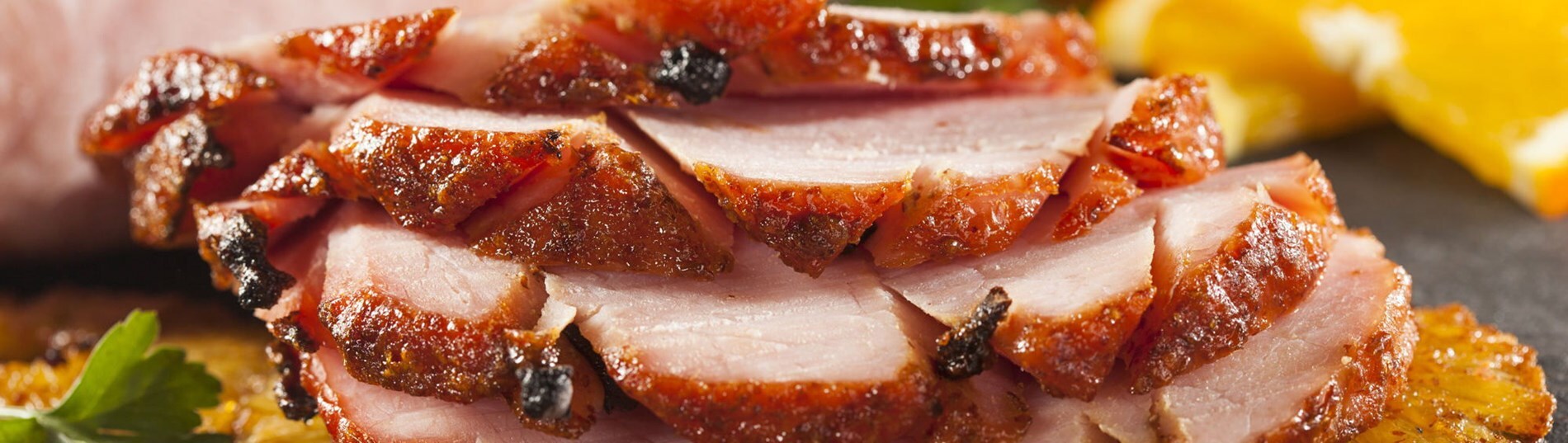 BBQ Glazed Leg of Ham with Golden Syrup and English Mustard