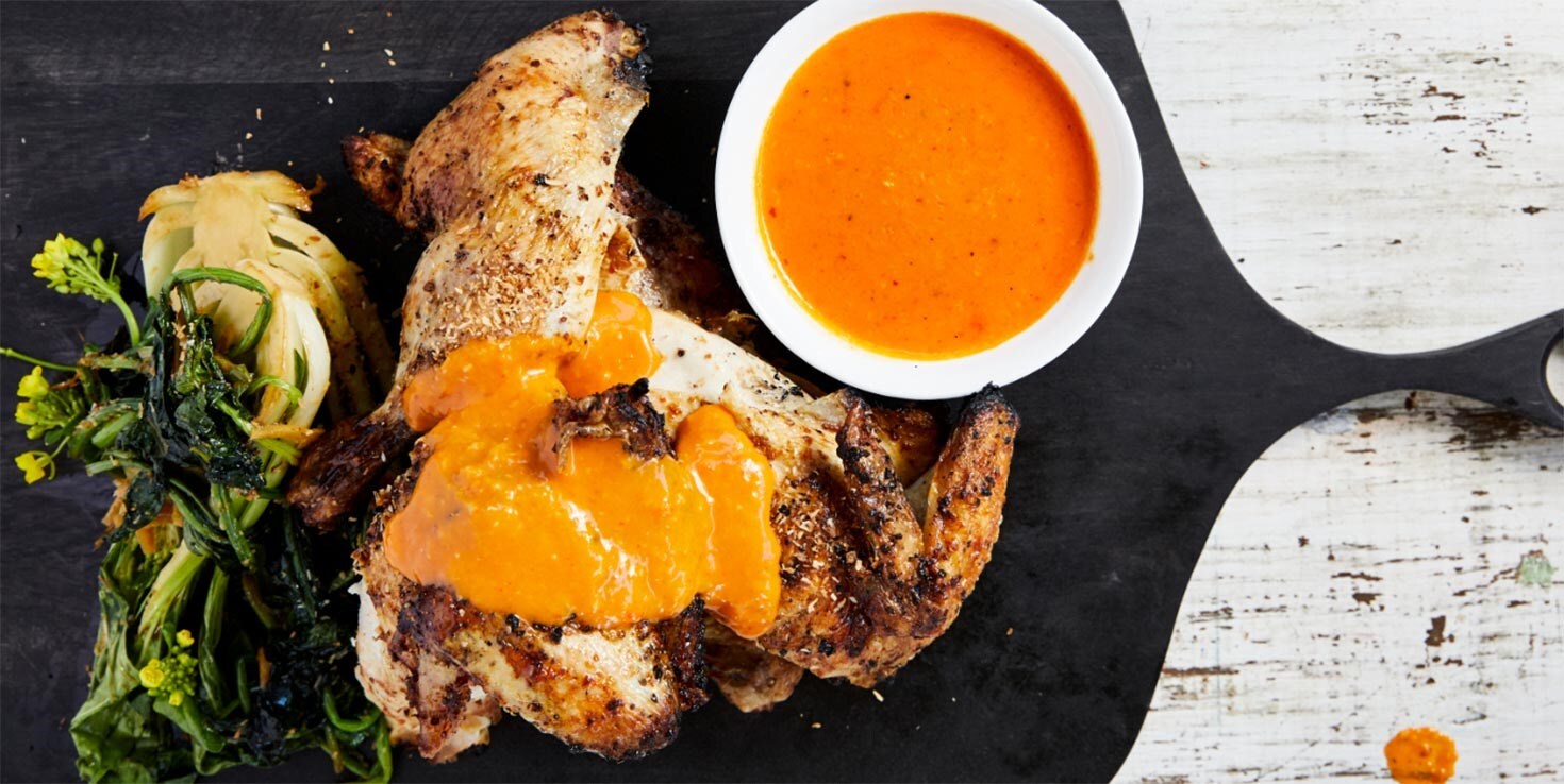 Butterflied-chicken-with-Thai-red-curry-sauce